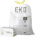EKO 2.6 Gallon / 7-10 Liter, Extra-Strong Unscented Garbage Bags, Easy-Dispense by EKO