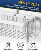 YASONIC Shower Caddy Hanging, Never Rust Shower Organizer Hanging, Aluminum - Image 4