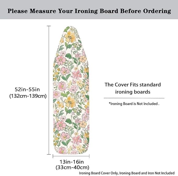 Painting Flower Ironing Board Cover Large Extra Wide Table Top Ironing Board - Image 5