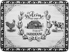 Farm Animal Dish Drying Mat 18x24 Inch Welcome to Our Farmhouse Microfiber Dish by Giwawa