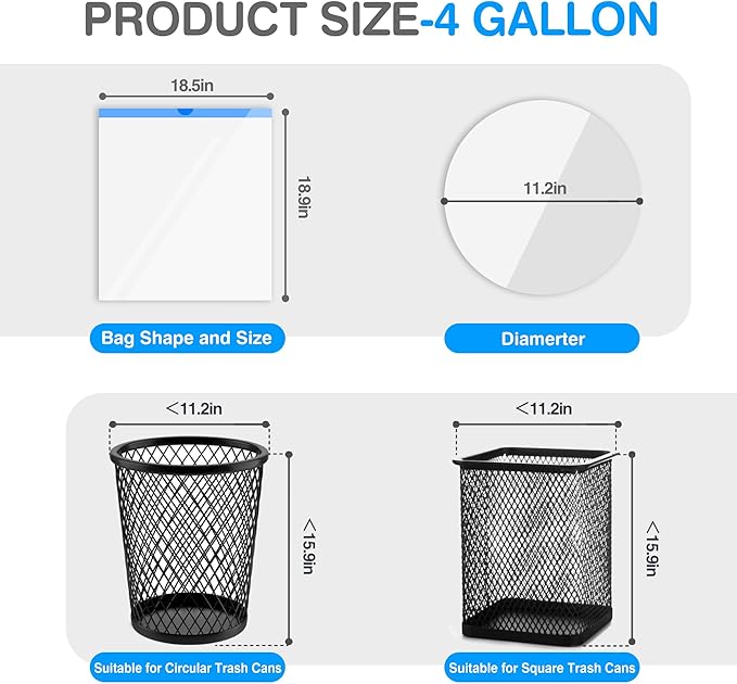 Charmount Small Trash Bags 4 Gallon, Plastic Trash Can Liners - Image 2