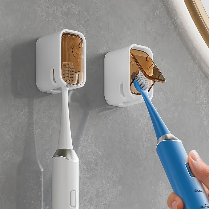 Toothbrush Holders for Bathroom【Innovation Single Slot Design】 2PCS Toothbrush by MOPMS