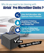 Airlab Microfiber Towels for Cars Wash Drying Auto Detailing, Highly Absorbent - Image 2