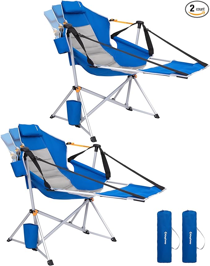 KingCamp Hammock Chair with Footrest – Heavy Duty Swinging Rocking Camping Chairs for Adults up to 400lbs, Folding Portable Oversized Rocker with Cup Holder & Pillow for Outdoor Beach Lawn RV Sports by KingCamp