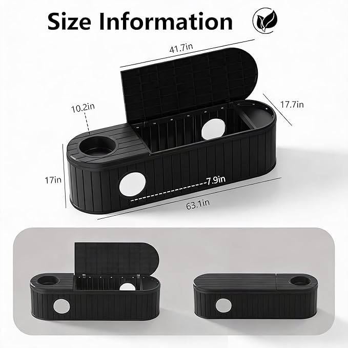 DRATO Outdoor Storage Box, Resin Deck Storage Box Waterproof Patio Storage Box for Indoor & Outdoor Use，Black - Image 3