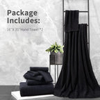 Black Hand Towels Set 2 Pack-16“x31”, Ultra Soft Microfibers Bathroom Towel Set - Image 7