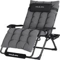 UDPATIO Oversized Zero Gravity Chair 29In XL Patio Reclining Chair with Cushion, Outdoor Folding Recliner with Pillows|Cup Holder|Foot Rest|Padded Headrest, Dark Grey, Support 500LB by UDPATIO