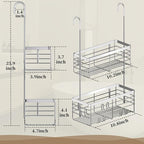DELLAN Hanging Shower Organizer, 2-Tier Shower Rack - Image 5