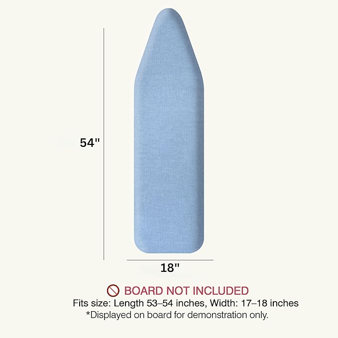 Ironing Board Cover and Pad 18"x54" Extra Thick Natural Cotton, Scorch and - Image 2