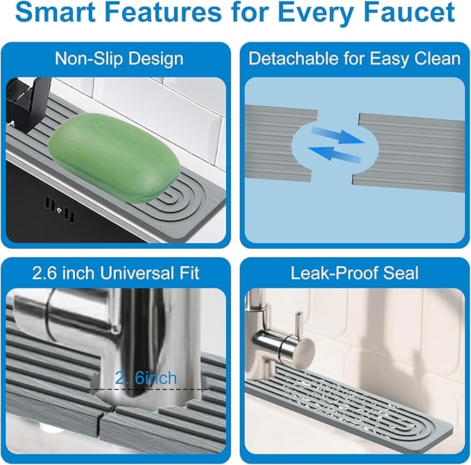 Faucet Mat for Kitchen Sink – 24"x4" Diatomite Stone Sink Splash Guard - Image 4