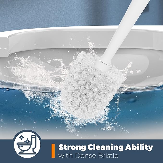 Toilet Brush, 4 Pack Toilet Brush and Holder Set, Toilet Bowl Brush - Image 3