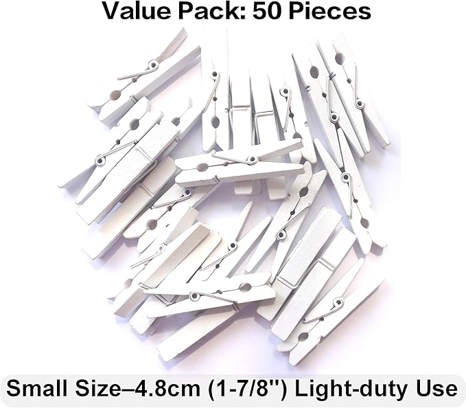 LWR CRAFTS Wooden Small Clothespins 1-7/8" 4.8cm 50 Pieces Per Pack - Image 5