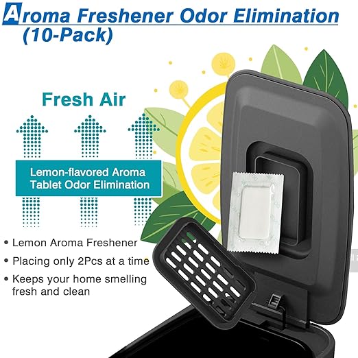 Small Bathroom Trash Can with Air Freshener Soft Close Lid, 6 Liter/ 1.6 Gallon - Image 2