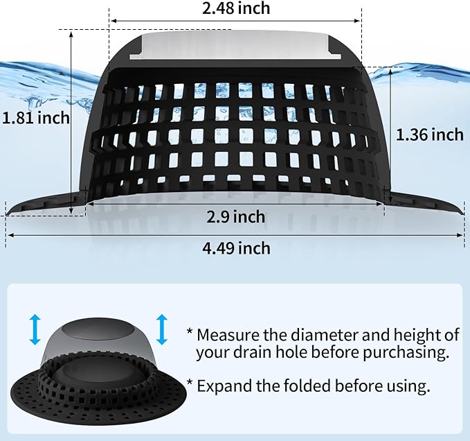 Shower Drain Hair Catcher Bathtub Drain Cover Shower Protector - Image 6