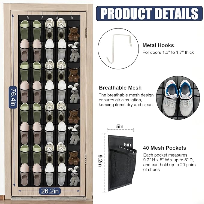 Over the Door Shoe Organizer - Image 4
