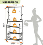 GIOTORENT Plant Stand Indoor Outdoor, 4-Tier Heavy Duty Metal Shelves, Display up to 17 Multiple Plants, Tall Plant Holder with Plant Hanger, Suit for Patio Living Room Garden Balcony, 5 Hooks, Black - Image 3