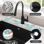 24" X 5.5" Kitchen Sink Splash Guard Faucet Mat Flora Super Absorbent Fast - Image 6