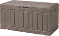 Devoko 85 Gallon Deck Box Lockable Resin Outdoor Storage Box waterproof Outdoor Container for Patio Furniture Cushions, Pillow (Light Brown) by DEVOKO