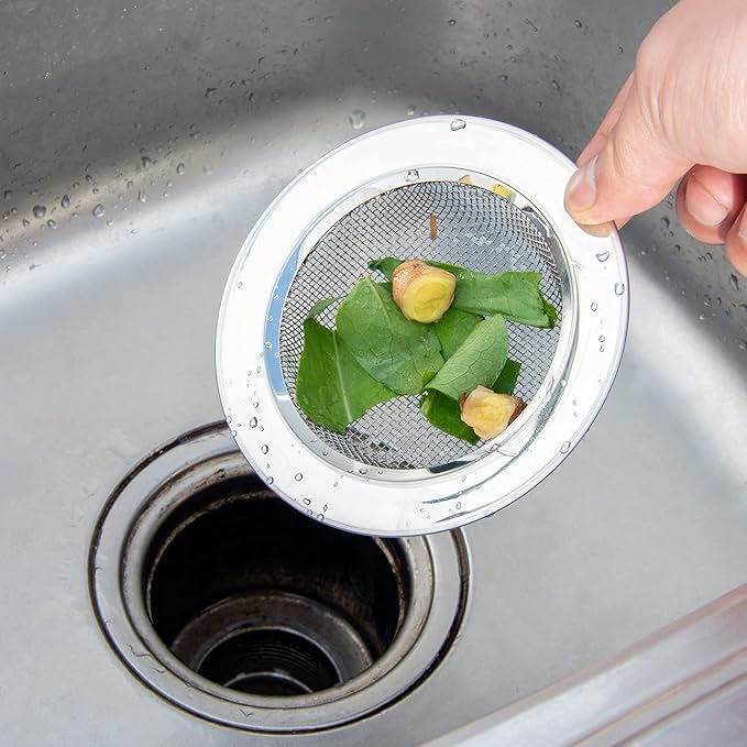 2PCS Kitchen Sink Strainer-Stainless Steel Mesh Drain Strainer, Large Wide Rim - Image 5