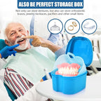 Light Blue Denture Bath Case Cup Box Holder Storage Container - Image 5