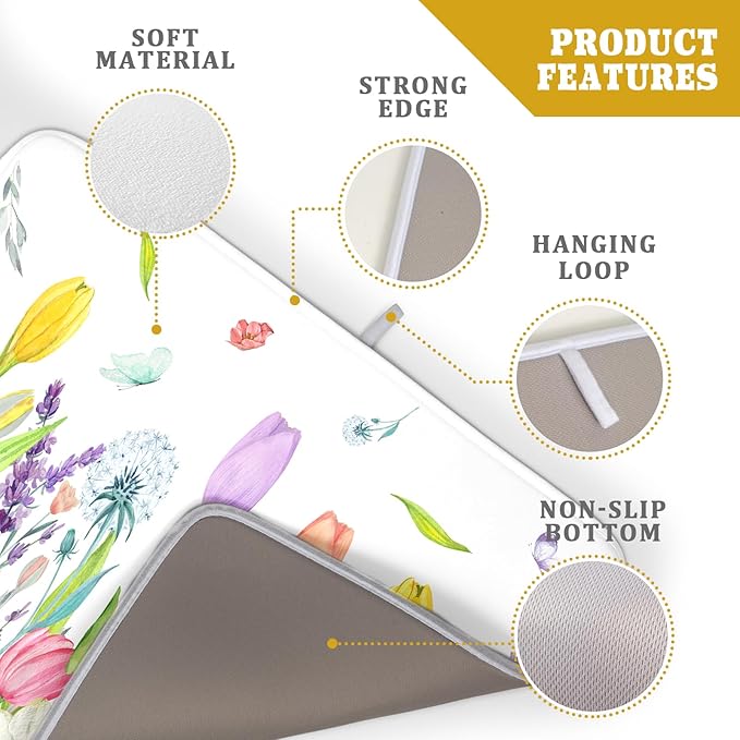 Aportt Spring Floral Dish Drying Mat - Image 4