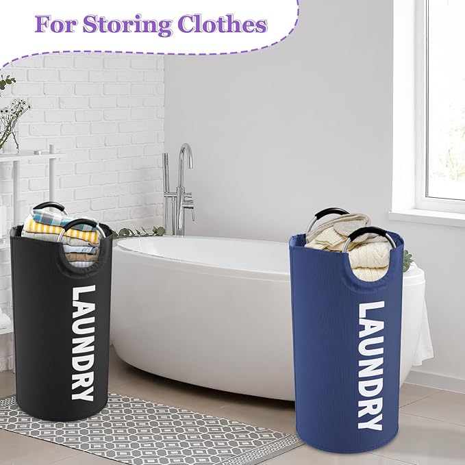 2Pcs 95L Collapsible Laundry Basket - Image 4