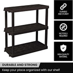 Oskar Heavy Duty Plastic Storage Shelves- for Garage, Kitchen, Bathroom Basement Kids Room, Stackable 3-Tier Black Organizer Rack for Books Shoes, Toys, Pantry, Cleaning and Closet Organization - Image 7