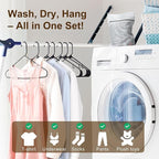 HOUSE DAY Black Plastic Hangers 60 Pack & Medium Mesh Laundry Bags 3 Pack - Image 7