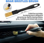 7PCS Car Detailing Brush Set, Ultra Soft Boars Hair Car Interior Detailing - Image 3