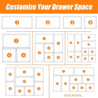 9 Pack Clear Plastic Drawer Organizer Set, Acrylic Non Slip Non Cracking - Image 9