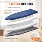 VEVOR Ironing Board with Bottom Storage Tray, Thickened 4 Layers Iron Board - Image 3