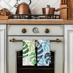 Boho Tropical Kitchen Towels Set of 2, Palm Leaf Botanical Dish Tea Towels - Image 3