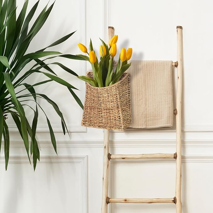 Woven Hanging Seagrass Baskets, Hanging Wall Wicker Basket, Handmade Organizer - Image 4