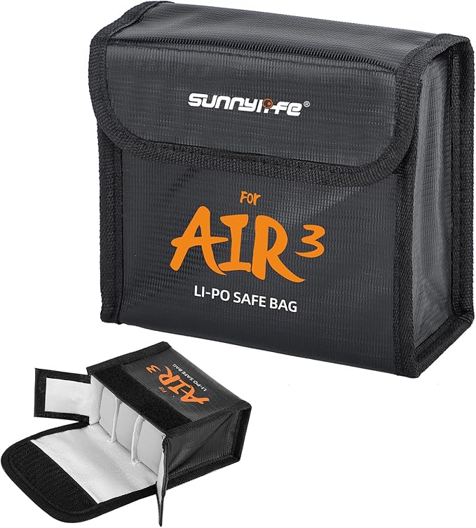 Lipo Battery Safe Bag for DJI Air 3s/Air 3, Explosion-Proof Nylon lithium by Sinyutia