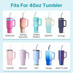 6 Pcs Metal Reusable Straws for 40 oz Tumbler, Stainless Steel Long Drinking - Image 5