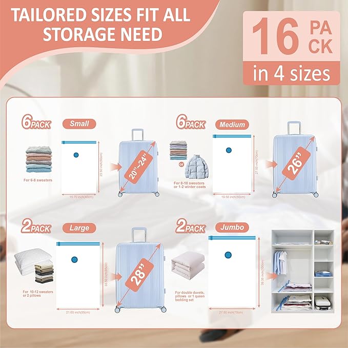 Cozy Essential Travel Vacuum Storage Bags - Image 4
