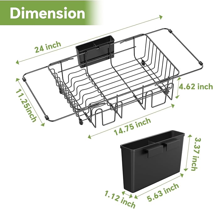Simple Trending Expandable Dish Drying Rack in Sink, Adjustable Dish Drainers - Image 2
