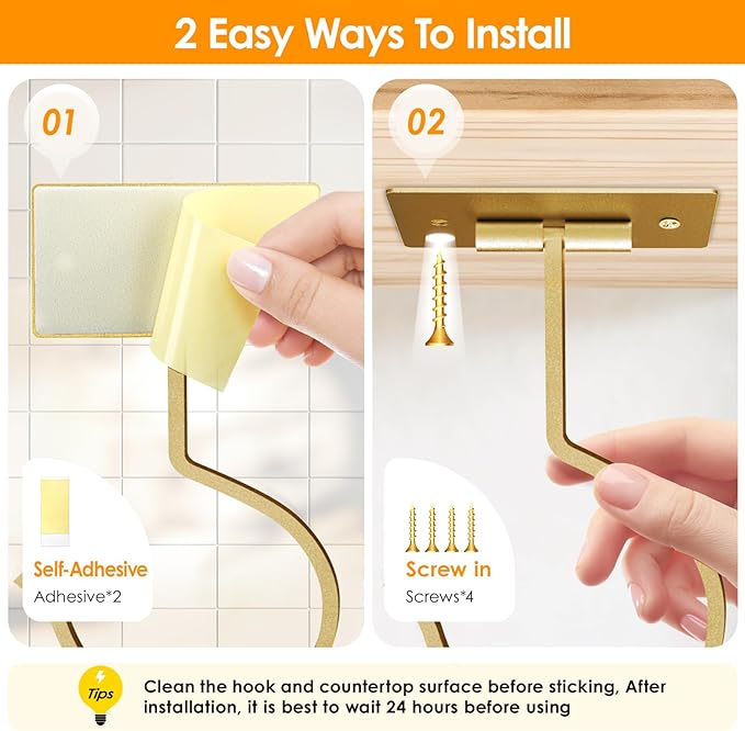 2PCS Self Adhesive Banana Hook Under Cabinet Foldable Banana Hanger Metal Under - Image 5