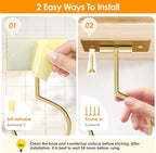 2PCS Self Adhesive Banana Hook Under Cabinet Foldable Banana Hanger Metal Under - Image 5