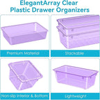 12-Piece Drawer Organizer Set, 4 Sizes Versatile Plastic Vanity Organizer - Image 4