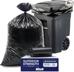 Plasticplace 95-96 Gallon Garbage Can Liners Heavy Duty 1.5 Mil Black Trash by Plasticplace