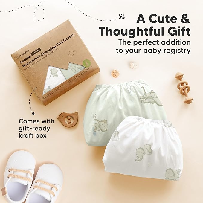 2-Pack Waterproof Changing Pad Covers Boy, Girl – 32x16 Soft Cotton Baby - Image 9