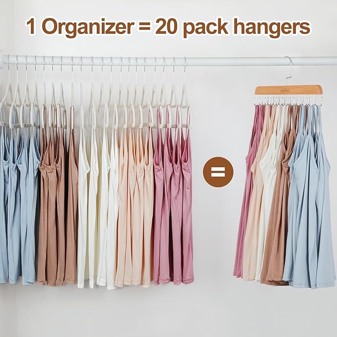 TOPIA HANGER Bra Hanger for Closet, Tank Top Hangers 20 Hooks Capacity Foldable - Image 2