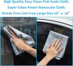 Streak Free Miracle Cleaning Cloths Easy Clean Nanoscale, Fish Scale Microfiber - Image 2