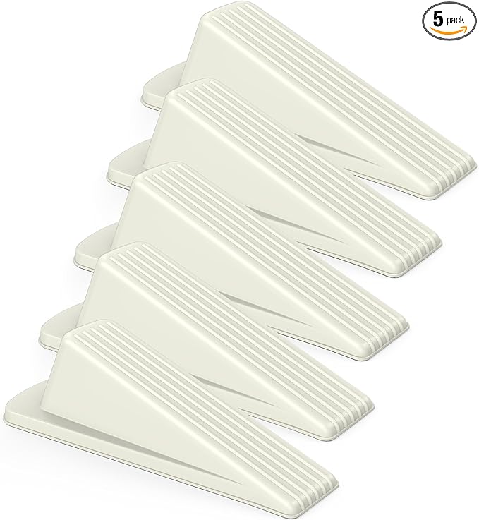 Crosize 5 Pack Door Stoppers for Bottom of Door, Premium Rubber Door Stops by Crosize