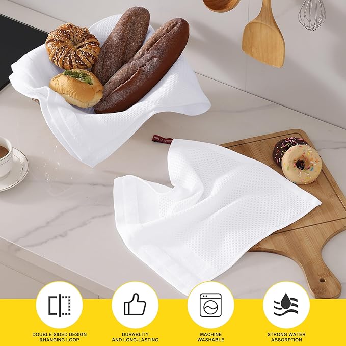 Homaxy Kitchen Towels and Dishcloths Set, 12 x 12 and 13 x 28 Inches, Super - Image 3