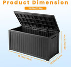 TARKARI 200 Gallon Lockable Resin Deck Box, Waterproof & UV-Resistant Outdoor Storage Box for Outdoor Cushion Storage, Garden Tools & Pool Accessories Storage, Black - Image 2