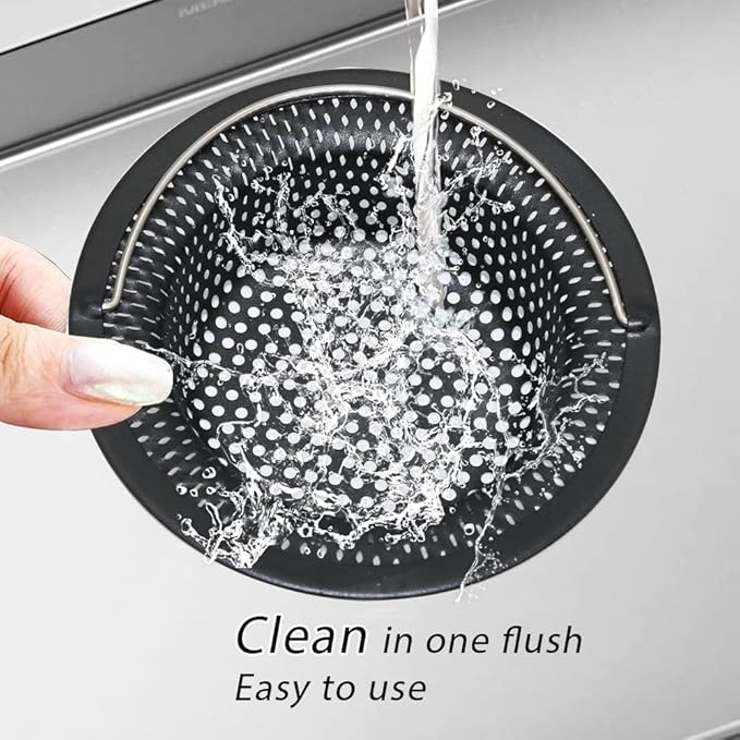 2 Pcs Black Kitchen Sink Drain Strainer - Image 4