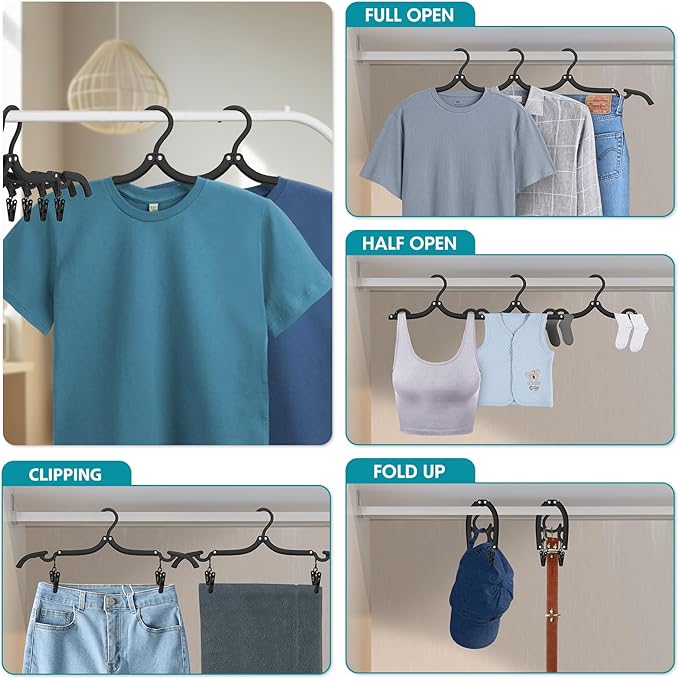 30 Pcs Travel Hangers Portable Foldable Travel Hanger Organizer, Plastic Cruise - Image 3