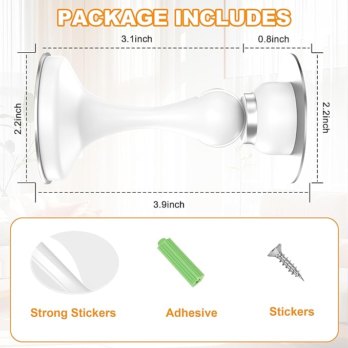 Crosize Magnetic Door Stoppers 2 Pack, Stainless Steel Door Stops - Image 5